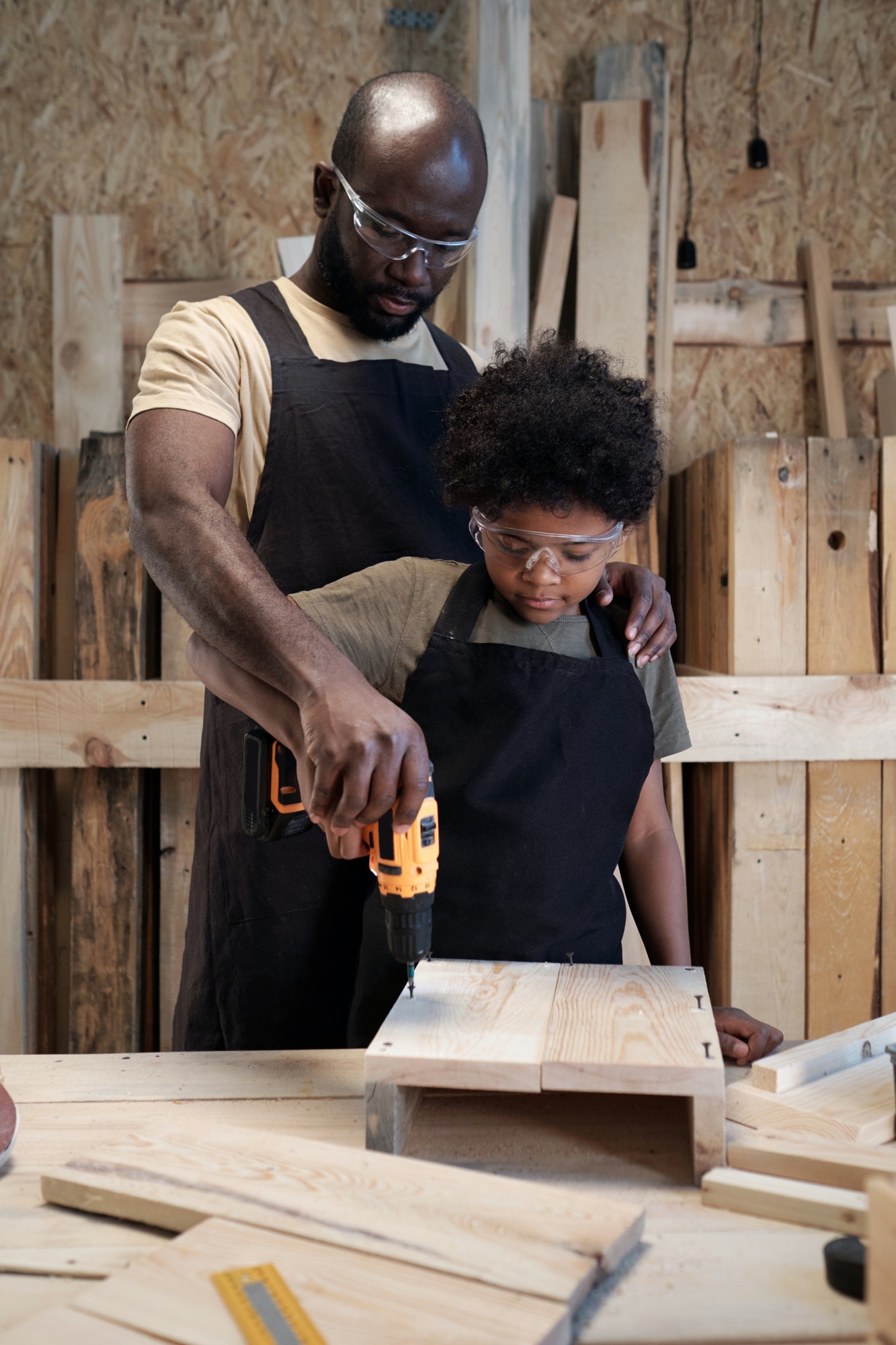 Father Teaching Son Carpentry
